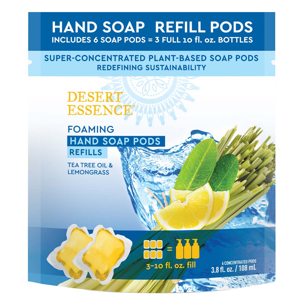 Desert Essence Foaming Hand Wash Refill Pods With Tea Tree Oil & Lemongrass 108ml - Easy Pharmacy LLC