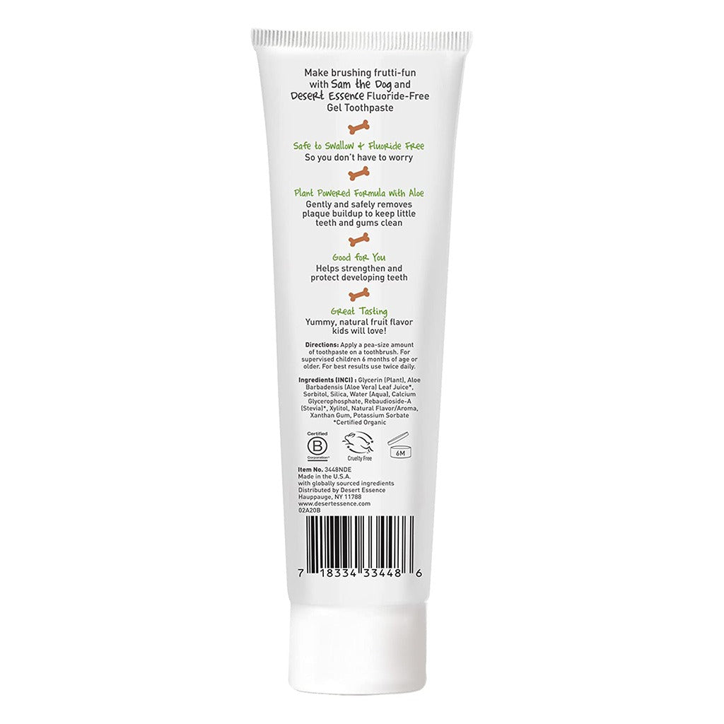 Desert Essence Tutti Frutti Fluoride-Free Kids Gel Toothpaste 133g - Easy Pharmacy LLC