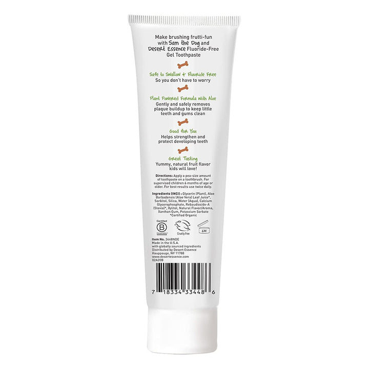 Desert Essence Tutti Frutti Fluoride-Free Kids Gel Toothpaste 133g - Easy Pharmacy LLC