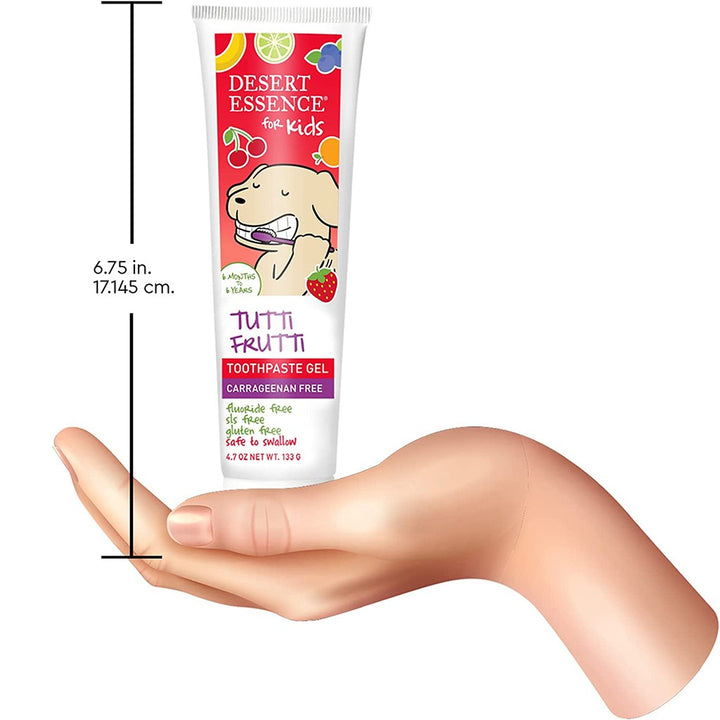 Desert Essence Tutti Frutti Fluoride-Free Kids Gel Toothpaste 133g - Easy Pharmacy LLC