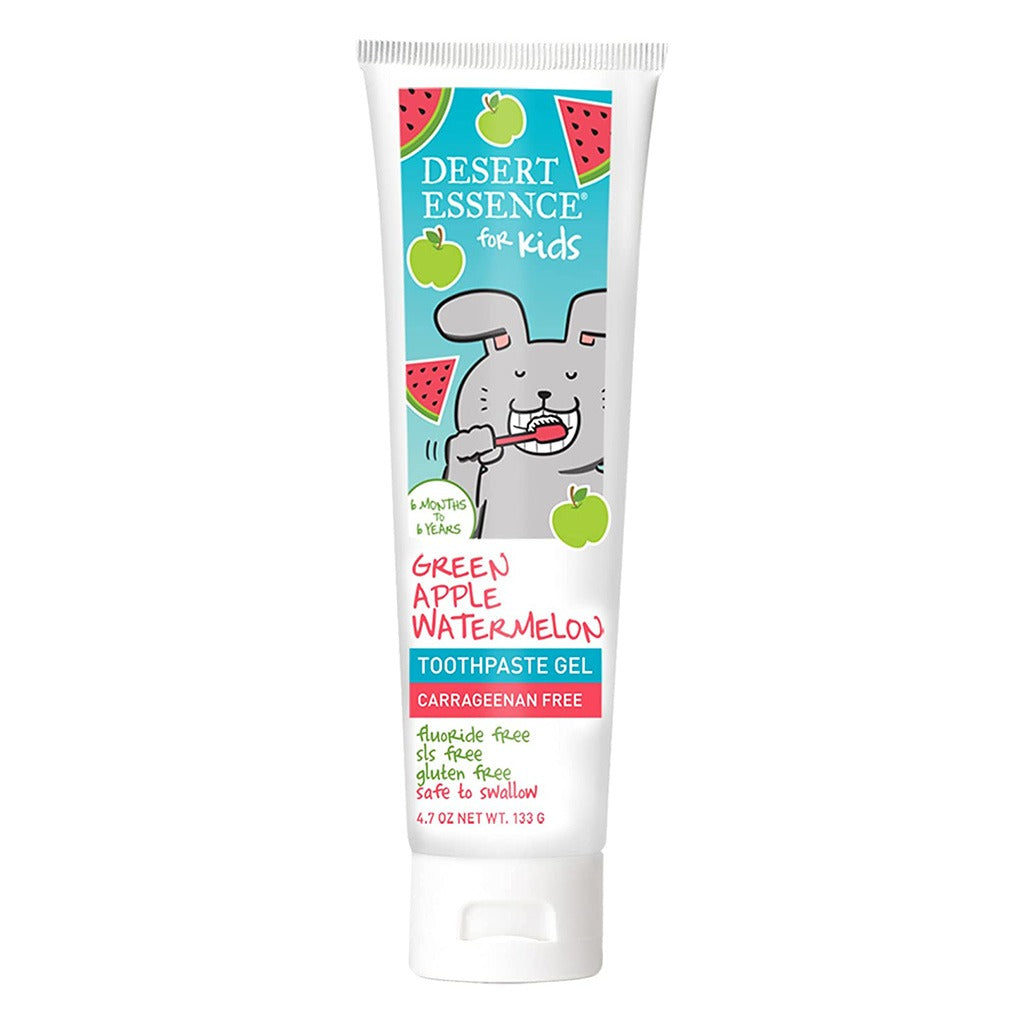 Desert Essence Green Apple & Watermelon Fluoride-Free Kids Gel Toothpaste 133g - Easy Pharmacy LLC