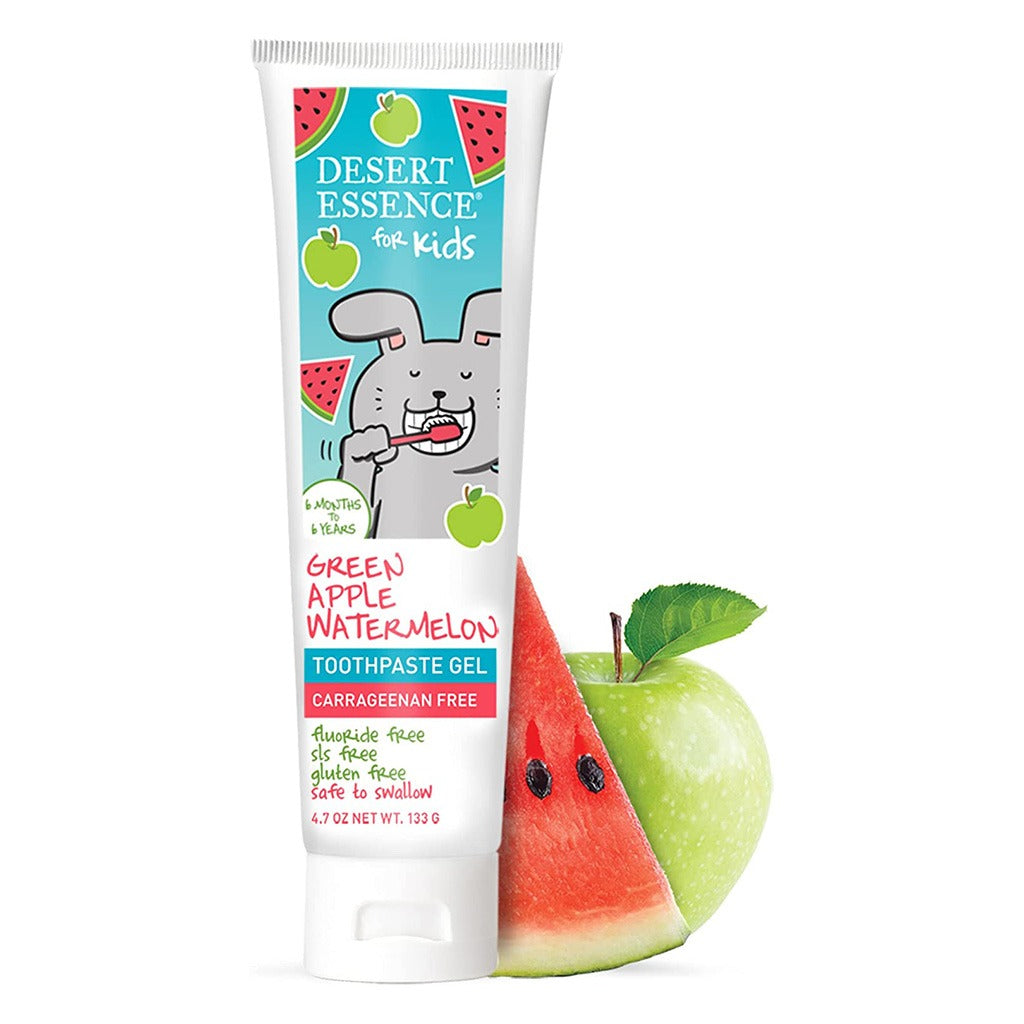 Desert Essence Green Apple & Watermelon Fluoride-Free Kids Gel Toothpaste 133g - Easy Pharmacy LLC