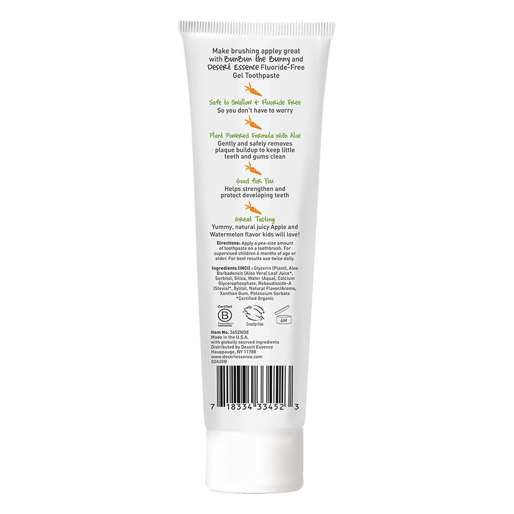 Desert Essence Green Apple & Watermelon Fluoride-Free Kids Gel Toothpaste 133g - Easy Pharmacy LLC