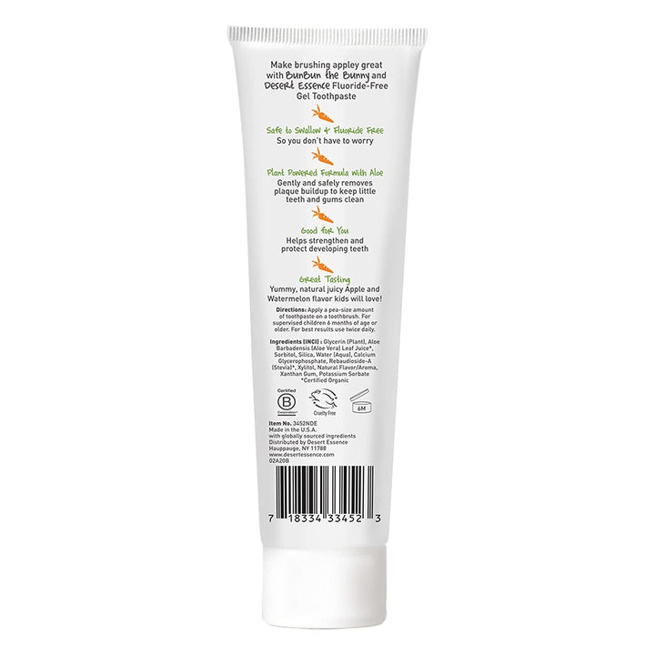 Desert Essence Green Apple & Watermelon Fluoride-Free Kids Gel Toothpaste 133g - Easy Pharmacy LLC