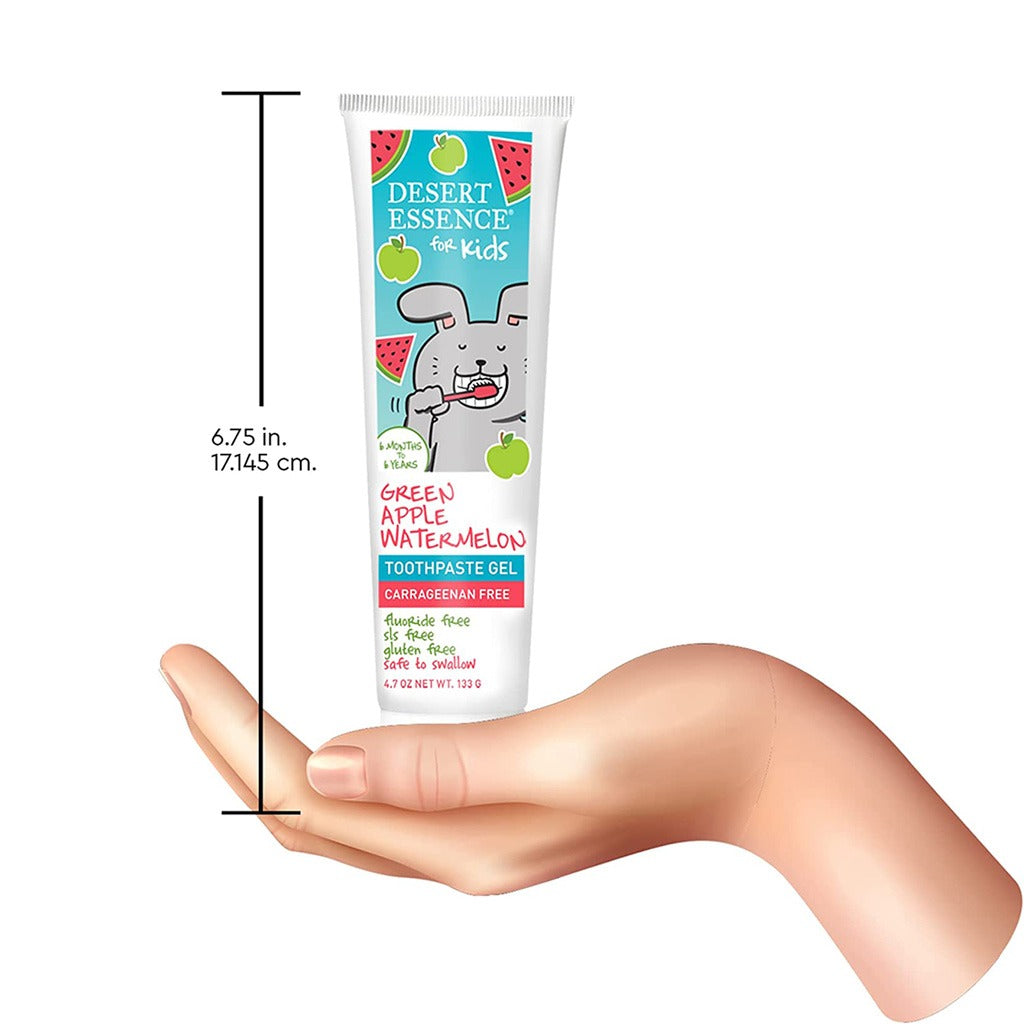 Desert Essence Green Apple & Watermelon Fluoride-Free Kids Gel Toothpaste 133g - Easy Pharmacy LLC