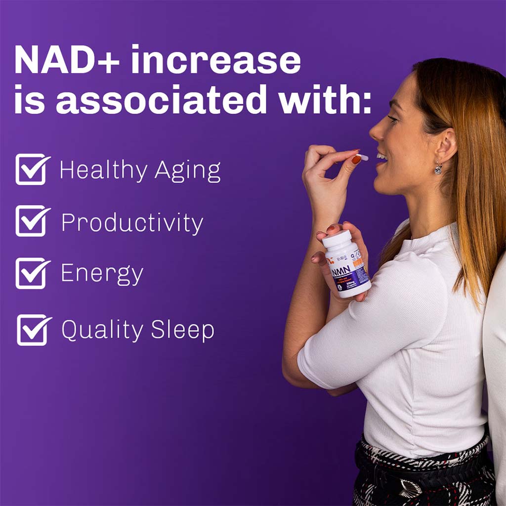 NMN Bio Beta Nicotinamide Mononucleotide 500mg Capsules For Anti-aging Support, Pack of 30's - Easy Pharmacy LLC