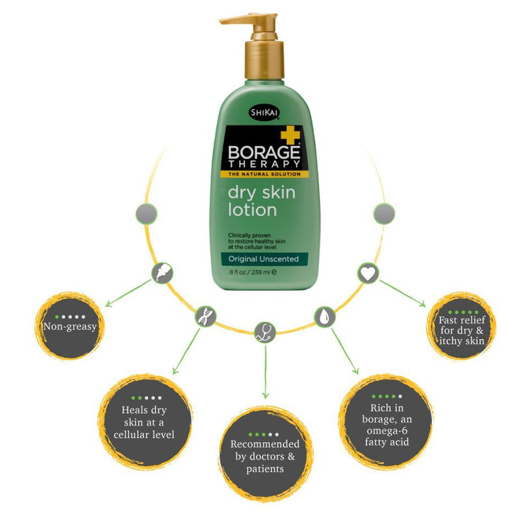 ShiKai Borage Therapy The Dry Skin Solution Original Unscented Dry Skin Lotion 238ml - Easy Pharmacy LLC