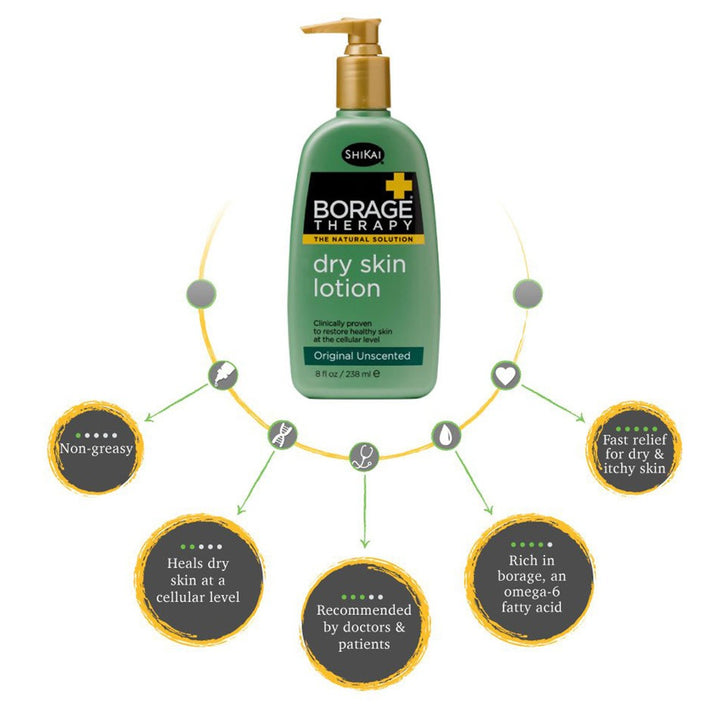 ShiKai Borage Therapy The Dry Skin Solution Original Unscented Dry Skin Lotion 238ml - Easy Pharmacy LLC