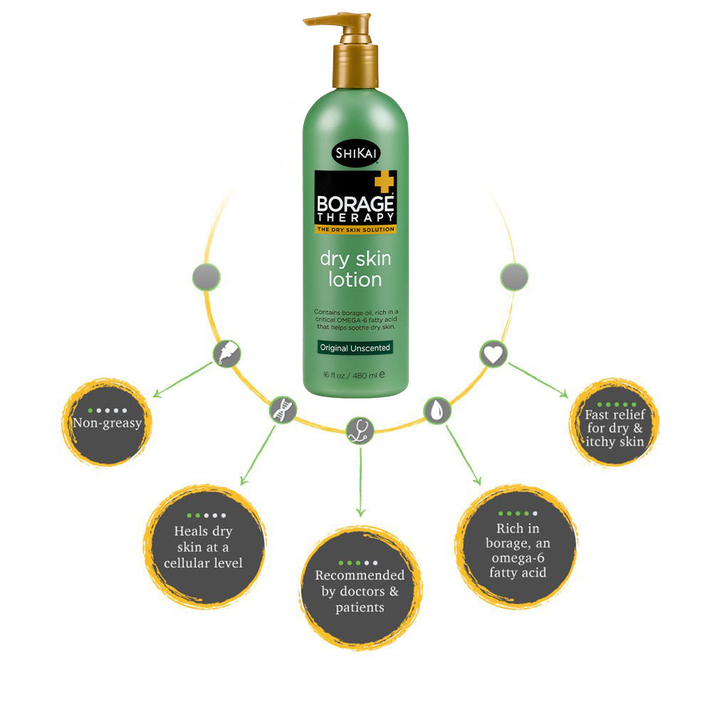 ShiKai Borage Therapy The Dry Skin Solution Original Unscented Dry Skin Lotion 480ml - Easy Pharmacy LLC