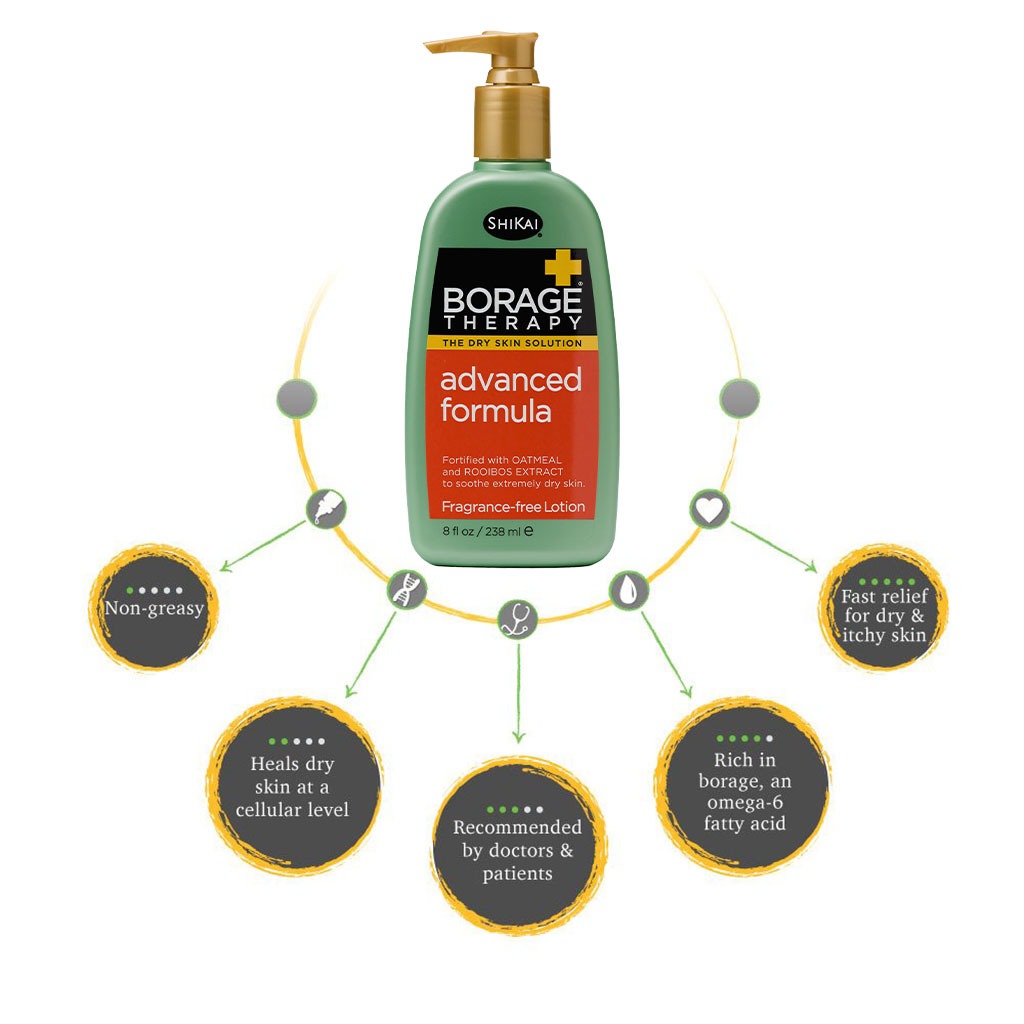 ShiKai Borage Therapy The Dry Skin Solution Advanced Formula Fragrance-Free Lotion 238ml - Easy Pharmacy LLC
