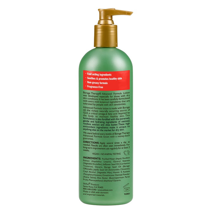 ShiKai Borage Therapy The Dry Skin Solution Advanced Formula Fragrance-Free Lotion 480ml - Easy Pharmacy LLC