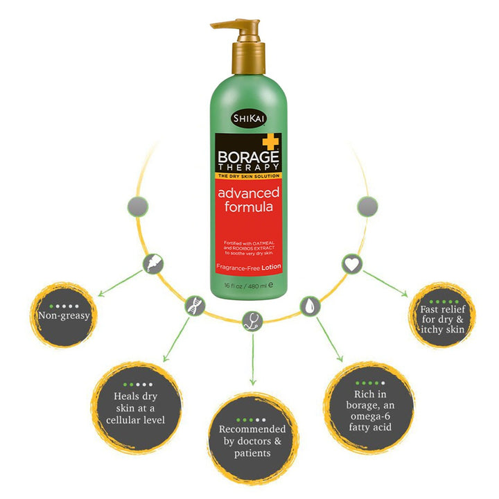 ShiKai Borage Therapy The Dry Skin Solution Advanced Formula Fragrance-Free Lotion 480ml - Easy Pharmacy LLC