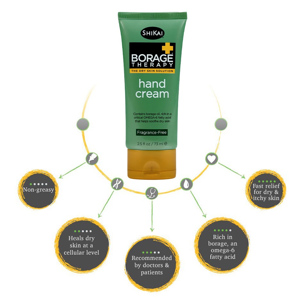 ShiKai Borage Therapy The Dry Skin Solution Fragrance-Free Hand Cream 73ml - Easy Pharmacy LLC