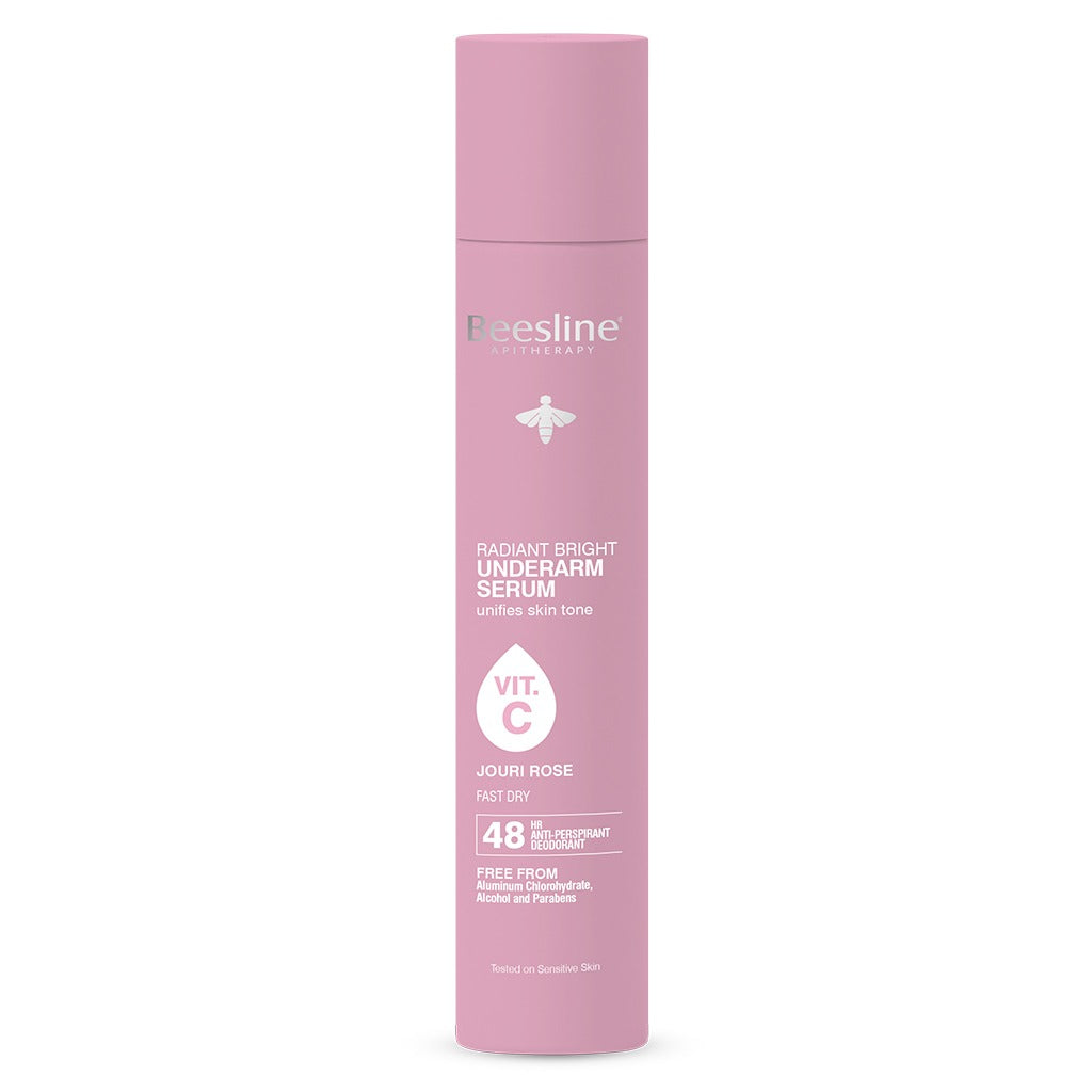Beesline Radiant Bright Vitamin C Enriched Fast Dry Underarm Serum, Aluminum Free Antiperspirant Deodorant - Jouri Rose 150ml - Easy Pharmacy LLC