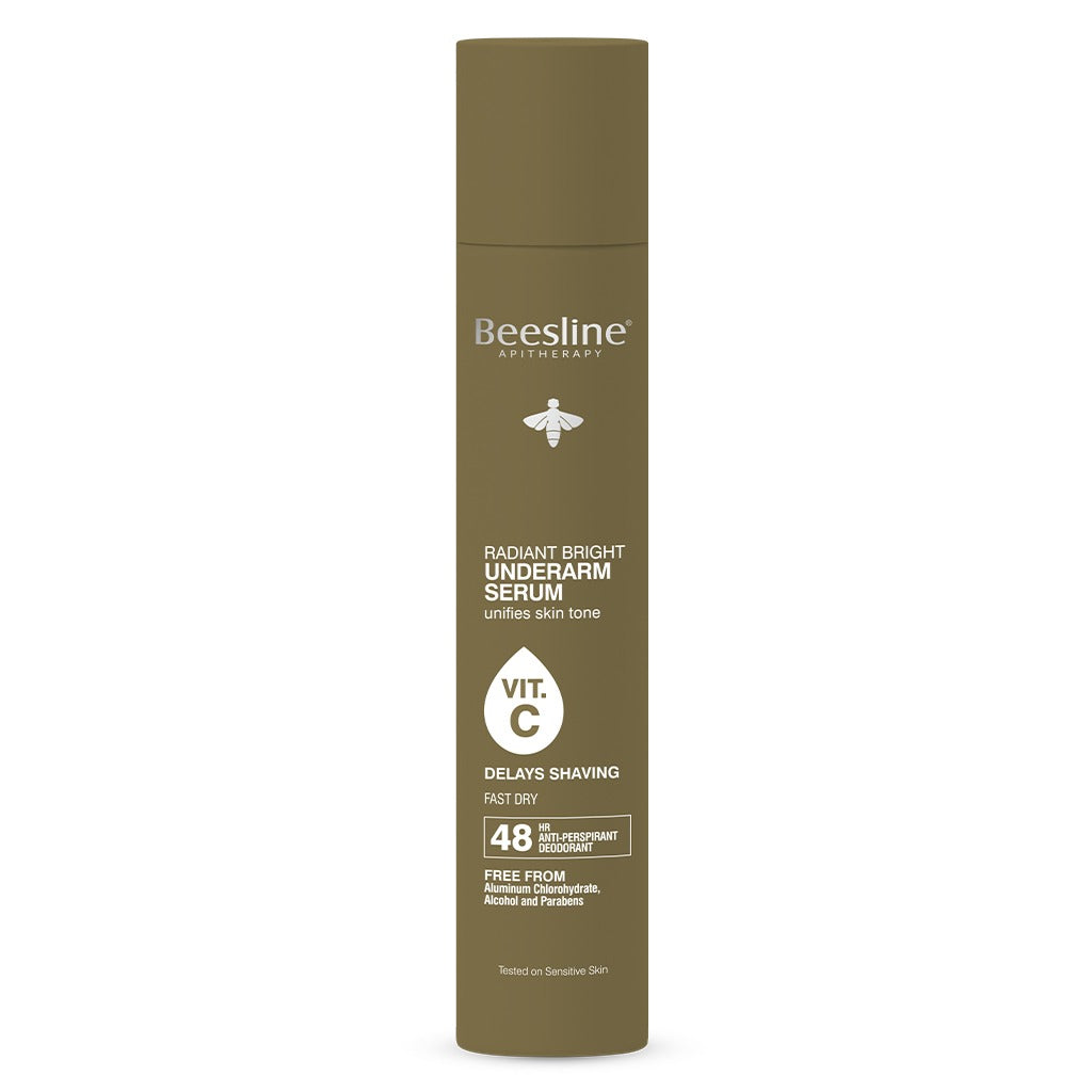 Beesline Radiant Bright Vitamin C Enriched Fast Dry Underarm Serum Hair, Aluminum Free Antiperspirant Deodorant - Delays Shaving 150ml - Easy Pharmacy LLC