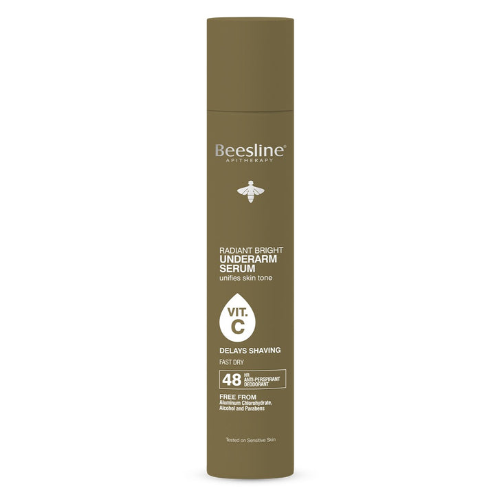 Beesline Radiant Bright Vitamin C Enriched Fast Dry Underarm Serum Hair, Aluminum Free Antiperspirant Deodorant - Delays Shaving 150ml - Easy Pharmacy LLC