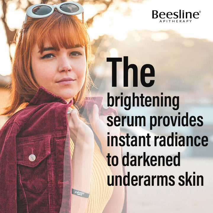 Beesline Radiant Bright Vitamin C Enriched Fast Dry Underarm Serum Hair, Aluminum Free Antiperspirant Deodorant - Delays Shaving 150ml - Easy Pharmacy LLC