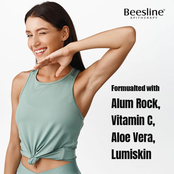 Beesline Radiant Bright Vitamin C Enriched Fast Dry Underarm Serum, Aluminum Free Antiperspirant Deodorant - Instant Bright 150ml - Easy Pharmacy LLC