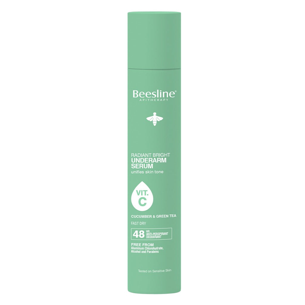Beesline Radiant Bright Vitamin C Enriched Fast Dry Underarm Serum, Aluminum Free Antiperspirant Deodorant With Cucumber & Green Tea 150ml - Easy Pharmacy LLC