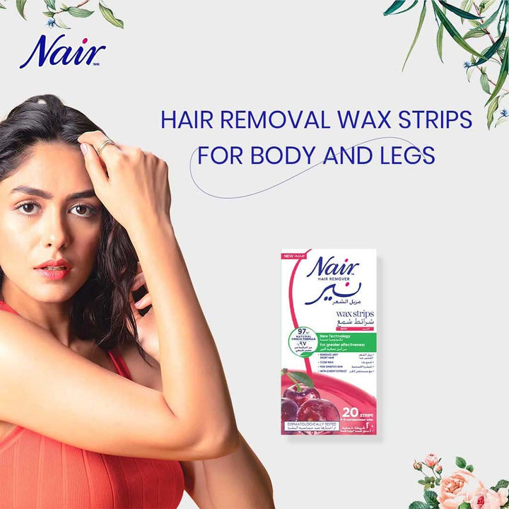 Nair Hair Remover Body Wax Strips With Cherry Extracts, Pack of 20's - Easy Pharmacy LLC