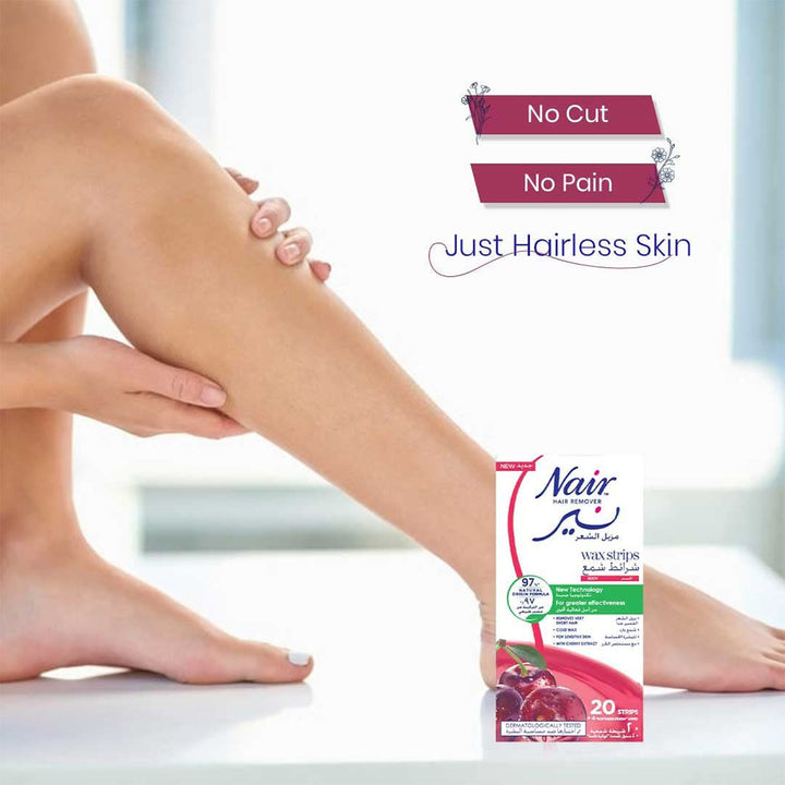 Nair Hair Remover Body Wax Strips With Cherry Extracts, Pack of 20's - Easy Pharmacy LLC