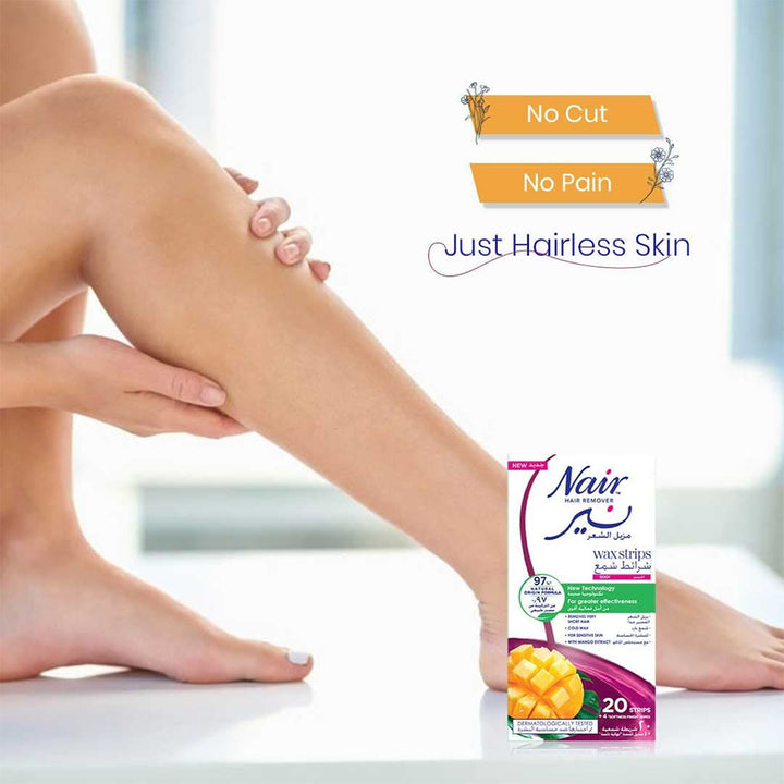 Nair Hair Remover Body Wax Strips With Mango Extracts, Pack of 20's - Easy Pharmacy LLC