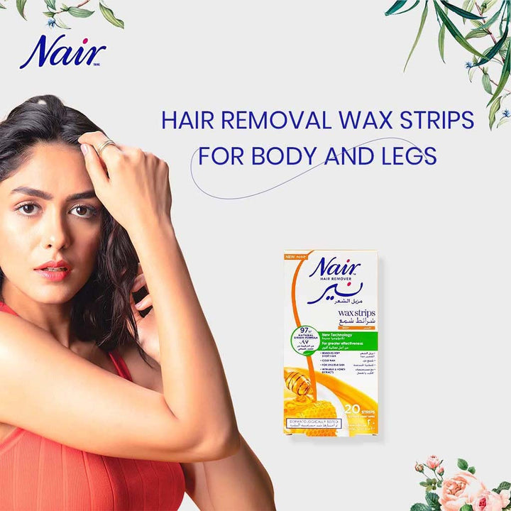 Nair Hair Remover Body Wax Strips With Milk & Honey Extract, Pack of 20's - Easy Pharmacy LLC