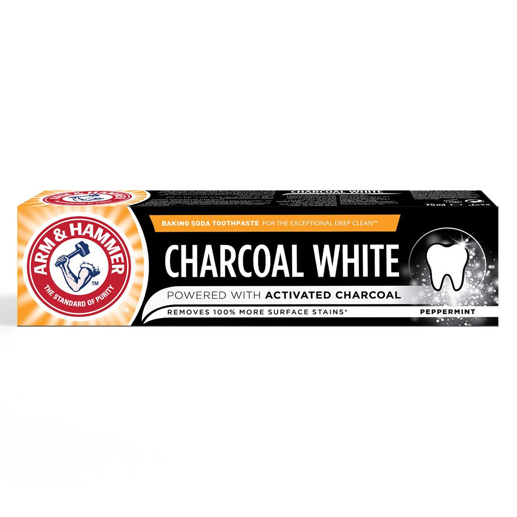 Arm & Hammer Charcoal White Toothpaste With Activated Charcoal For Stain Removal 75ml - Easy Pharmacy LLC