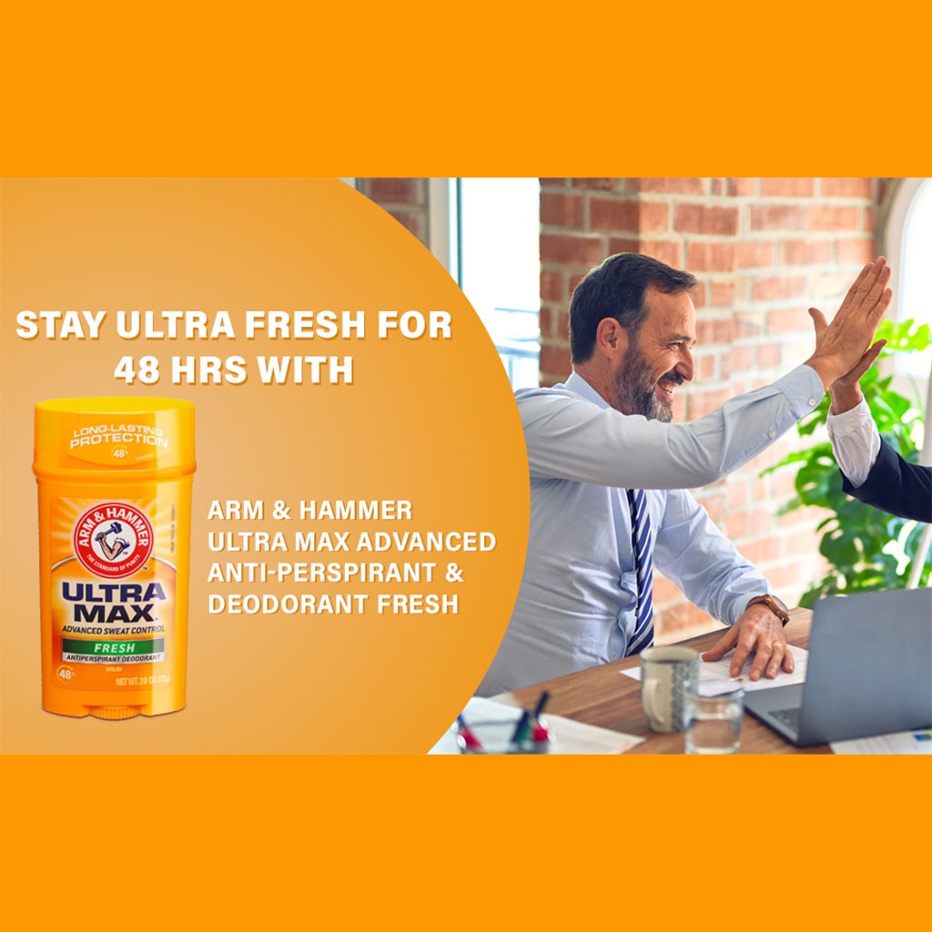 Arm & Hammer UltraMax Solid 48H Antiperspirant Deodorant Stick, Fresh 28g - Easy Pharmacy LLC