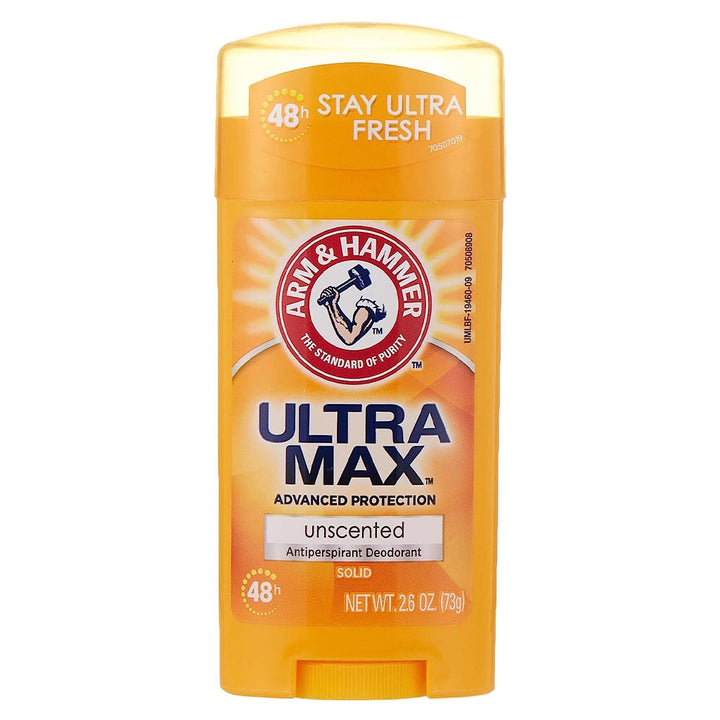 Arm & Hammer UltraMax Solid 48H Antiperspirant Deodorant Stick, Unscented 73g - Easy Pharmacy LLC