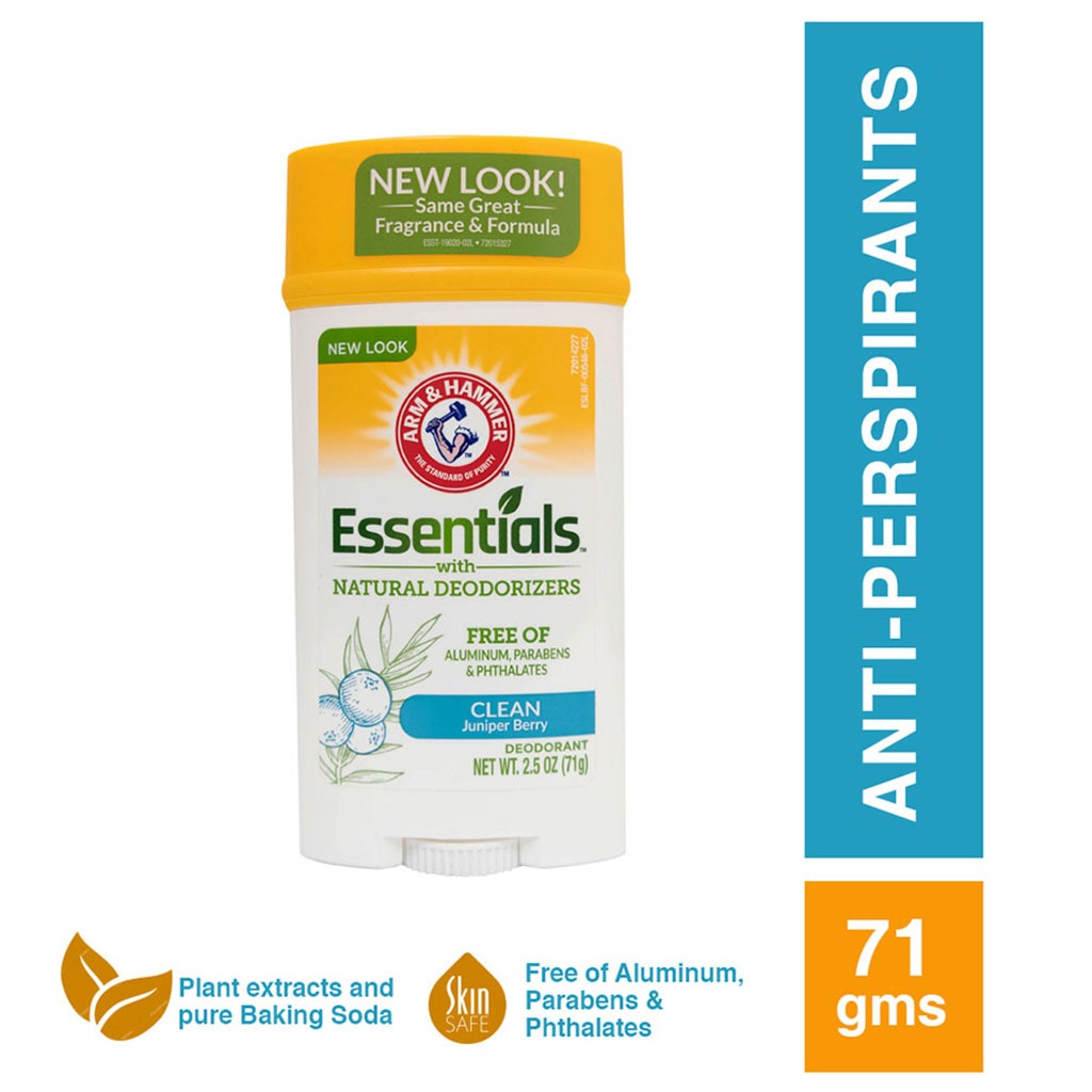 Arm & Hammer Essentials Solid Aluminium Free Deodorant With Natural Deodorizers, Clean 71g - Easy Pharmacy LLC