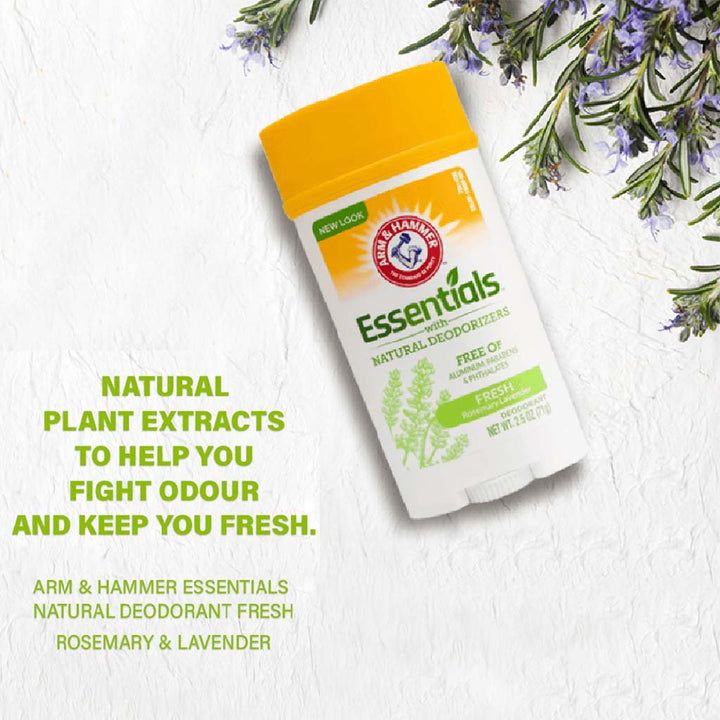 Arm & Hammer Essentials Solid Aluminium Free Deodorant With Natural Deodorizers, Fresh 71g - Easy Pharmacy LLC