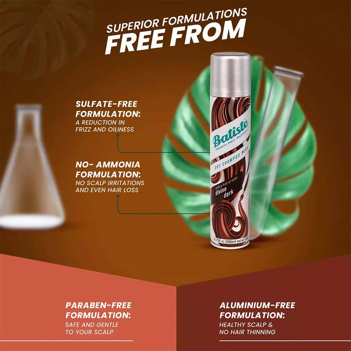 Batiste Instant Hair Refresh Dry Shampoo Plus Divine Dark 200ml - Easy Pharmacy LLC