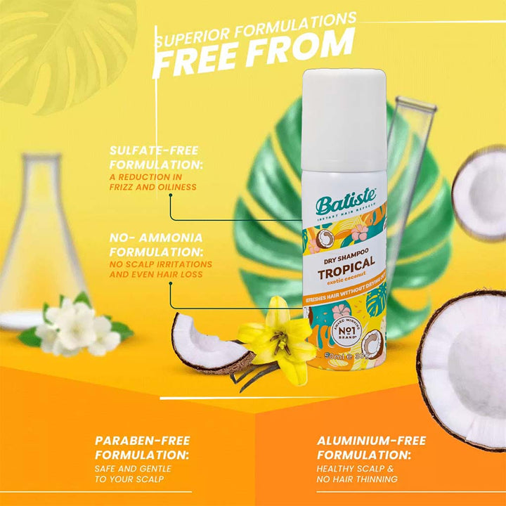 Batiste Instant Hair Refresh Dry Shampoo Tropical 50ml - Easy Pharmacy LLC