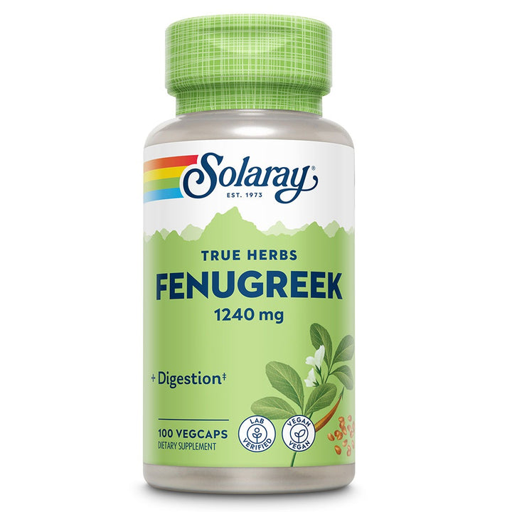 Solaray True Herbs Fenugreek 1240mg Vegetarian Capsule For Digestive Support, Pack of 100's - Easy Pharmacy LLC