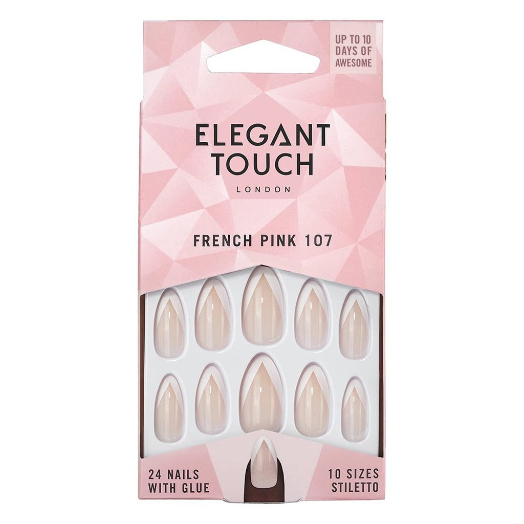 Elegant Touch Statement French Nails - French Pink 107, Pack of 24 Pieces - Easy Pharmacy LLC