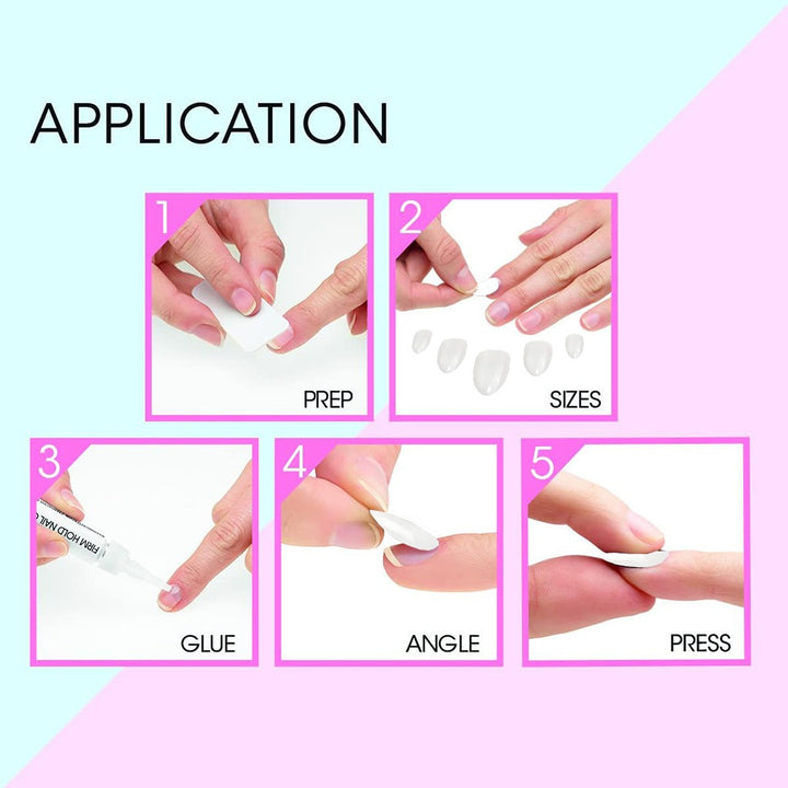 Elegant Touch Totally Bare Artificial Nails - Stiletto Shape, Pack of 48 Nails with Glue - Easy Pharmacy LLC