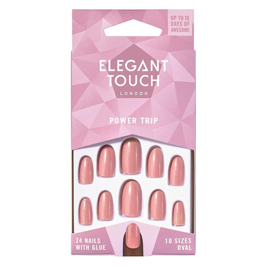Elegant Touch Polish Power Trip Artificial Nails, Pack of 24 Nails with Glue - Easy Pharmacy LLC