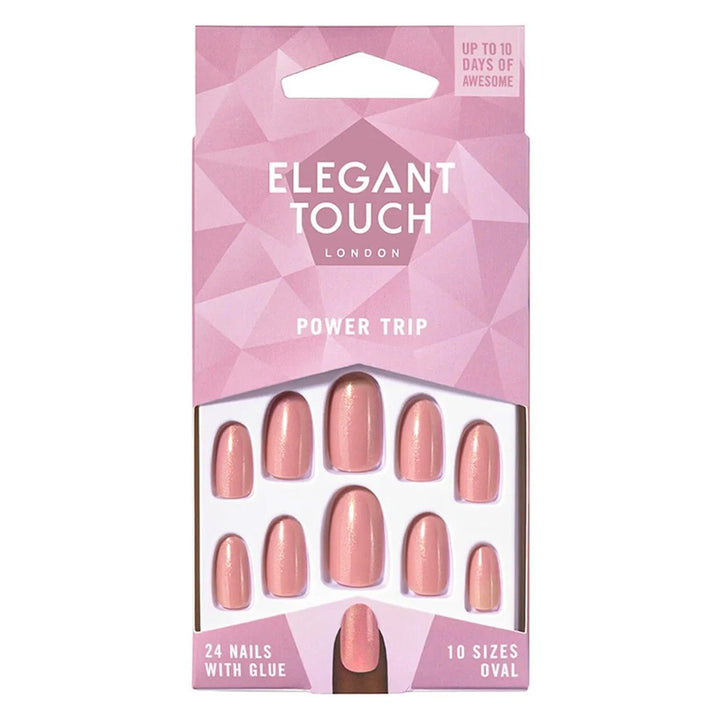 Elegant Touch Polish Power Trip Artificial Nails, Pack of 24 Nails with Glue - Easy Pharmacy LLC