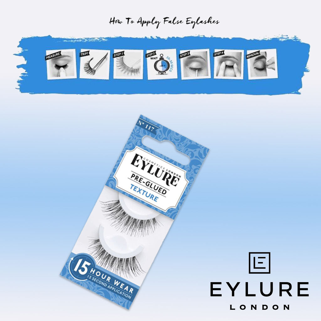 Eylure Pre-Glued False Eye Lashes 15H Wear - Texture No. 117, Pack of 1 pair - Easy Pharmacy LLC