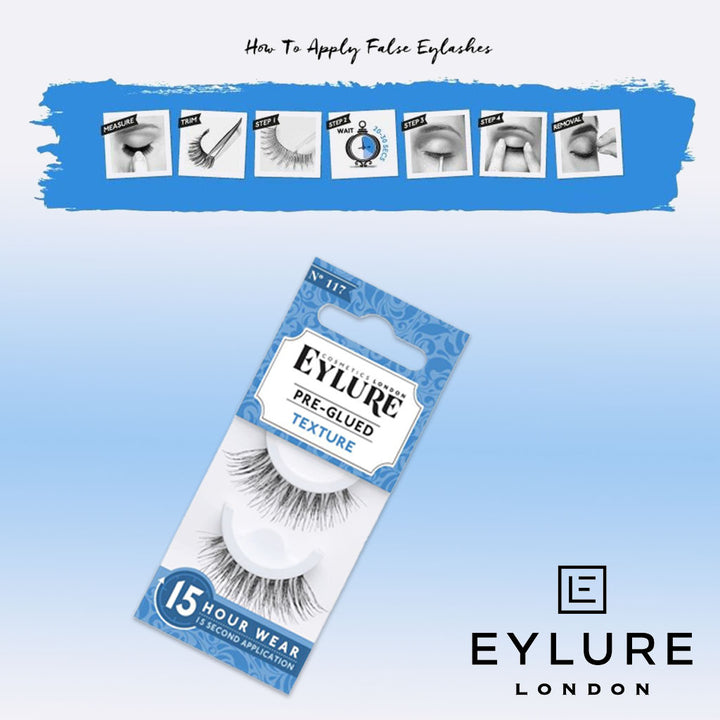 Eylure Pre-Glued False Eye Lashes 15H Wear - Texture No. 117, Pack of 1 pair - Easy Pharmacy LLC