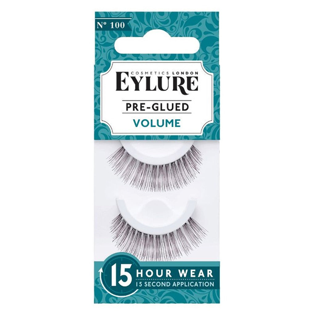 Eylure Pre-Glued False Eye Lashes 15Hr Wear- Volume No. 100, Pack of 1 Pair - Easy Pharmacy LLC