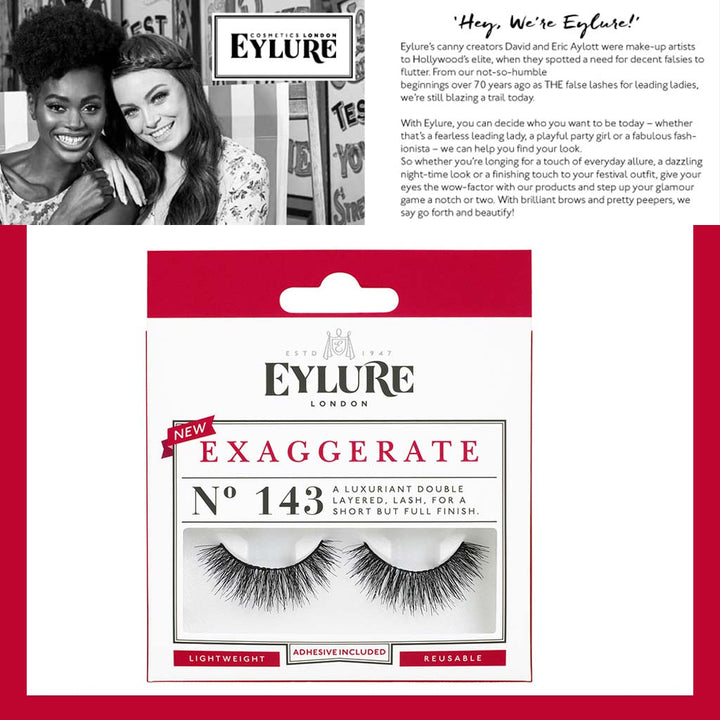 Eylure Exaggerate False Eye Lashes No. 143, Pack of 1 pair - Easy Pharmacy LLC