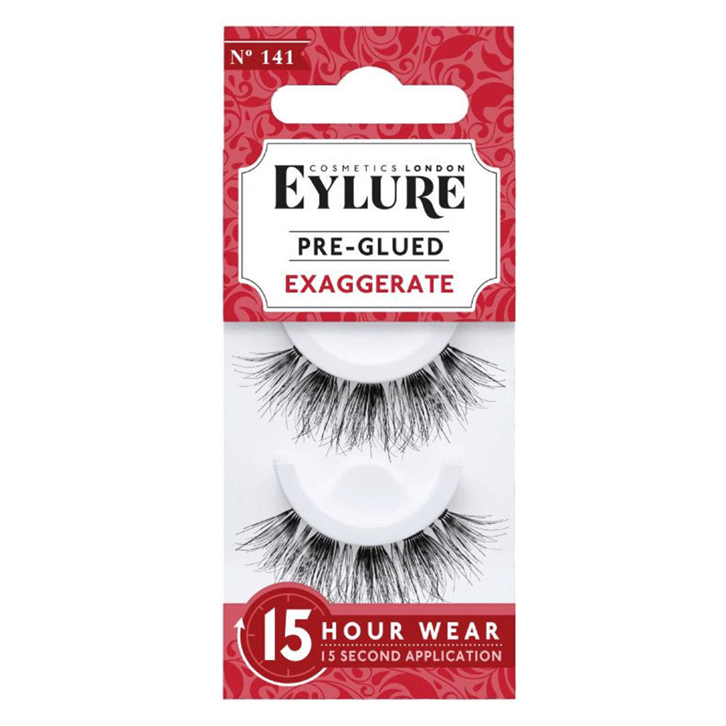 Eylure Pre-Glued False Eye Lashes 15H Wear - Exaggerate No. 141, Pack of 1 Pair - Easy Pharmacy LLC