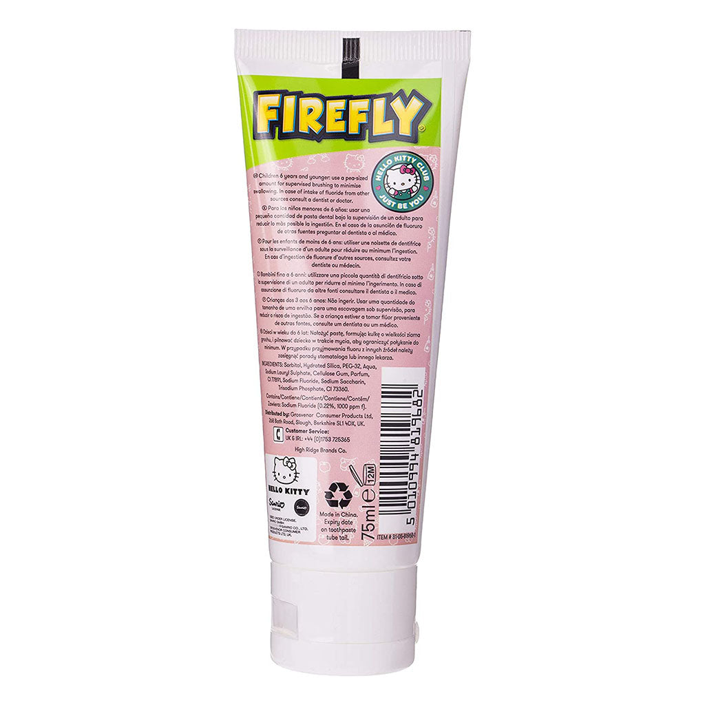 Firefly Hello Kitty Kids Anti-Cavity Striped Strawberry Gel Fluoride Toothpaste 75ml - Easy Pharmacy LLC