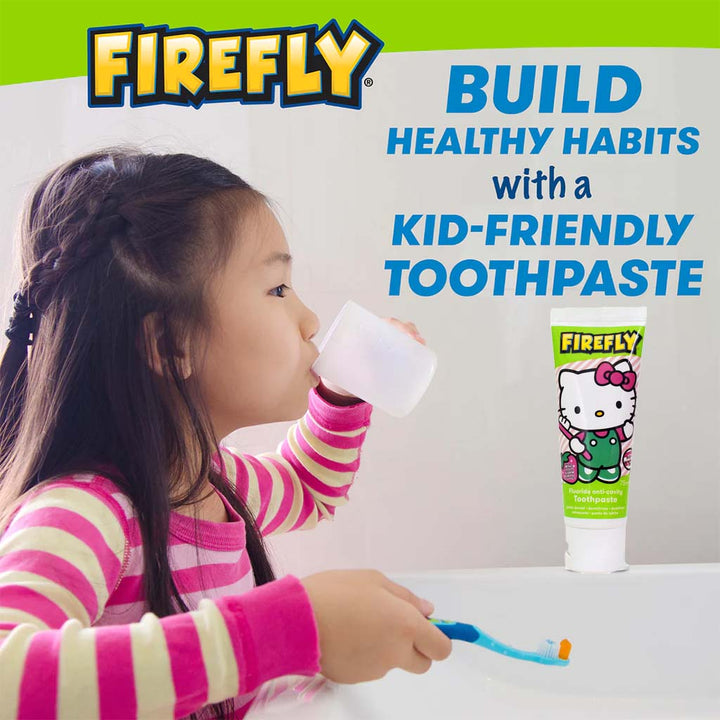 Firefly Hello Kitty Kids Anti-Cavity Striped Strawberry Gel Fluoride Toothpaste 75ml - Easy Pharmacy LLC