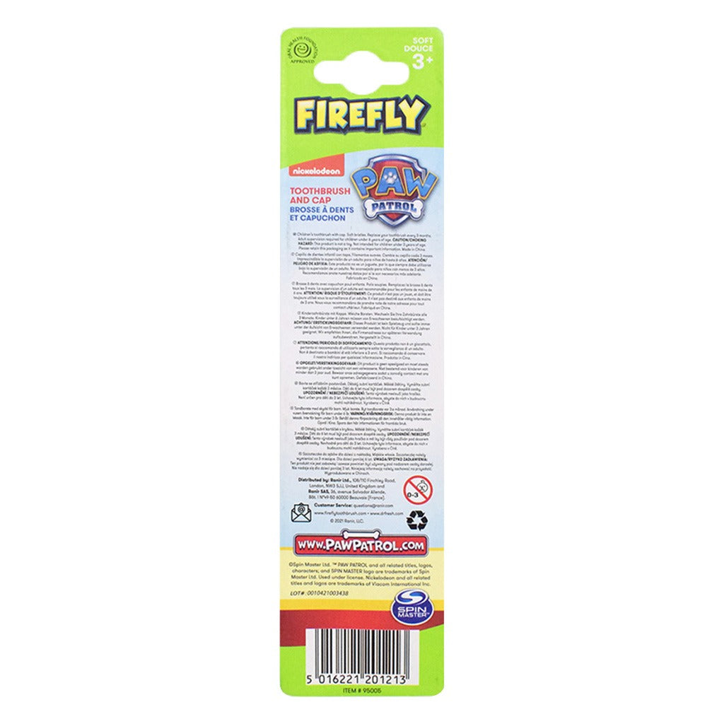 Firefly Paw Patrol Toothbrush & Cap For 3+ Year Kids, Pack of 1's - Easy Pharmacy LLC