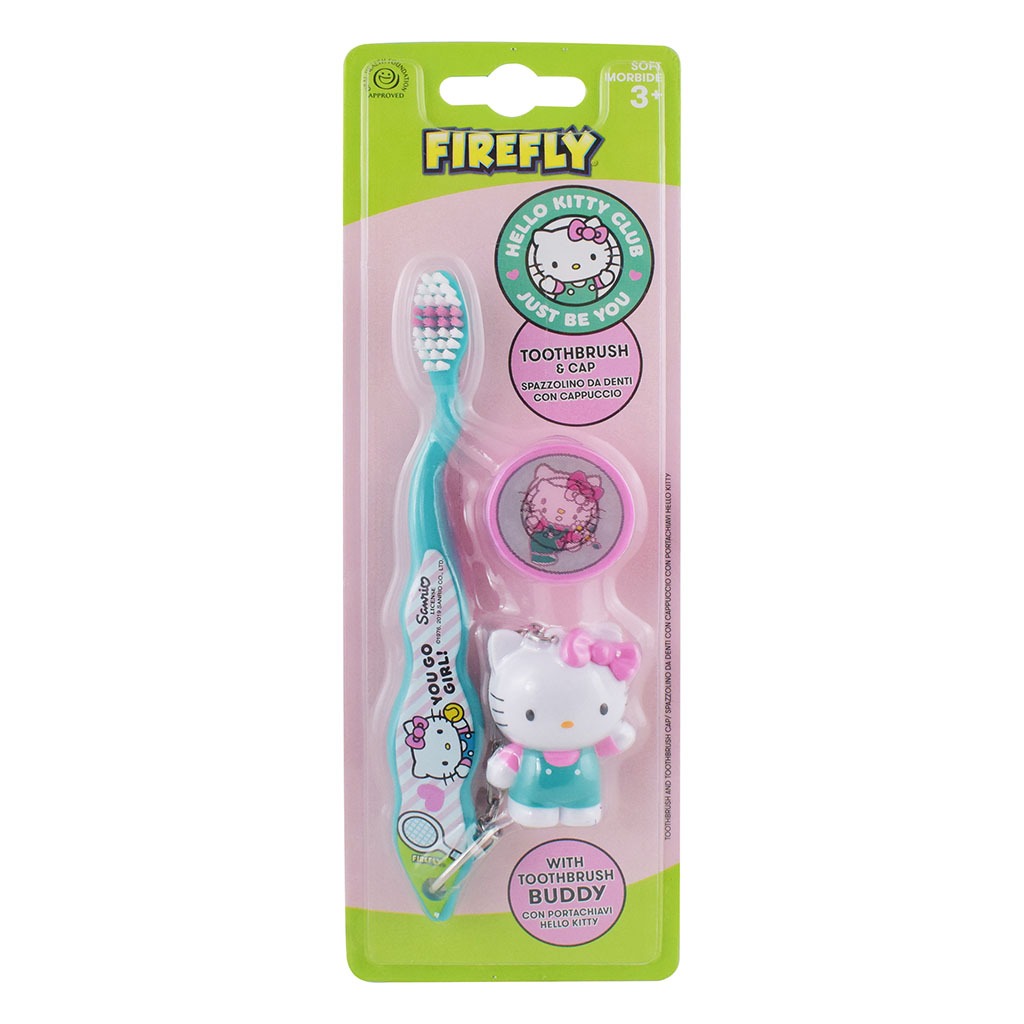 Firefly Hello Kitty Toothbrush With Cap & Toothbrush Buddy Toy For 3+ Year Kids, Pack of 1's - Easy Pharmacy LLC