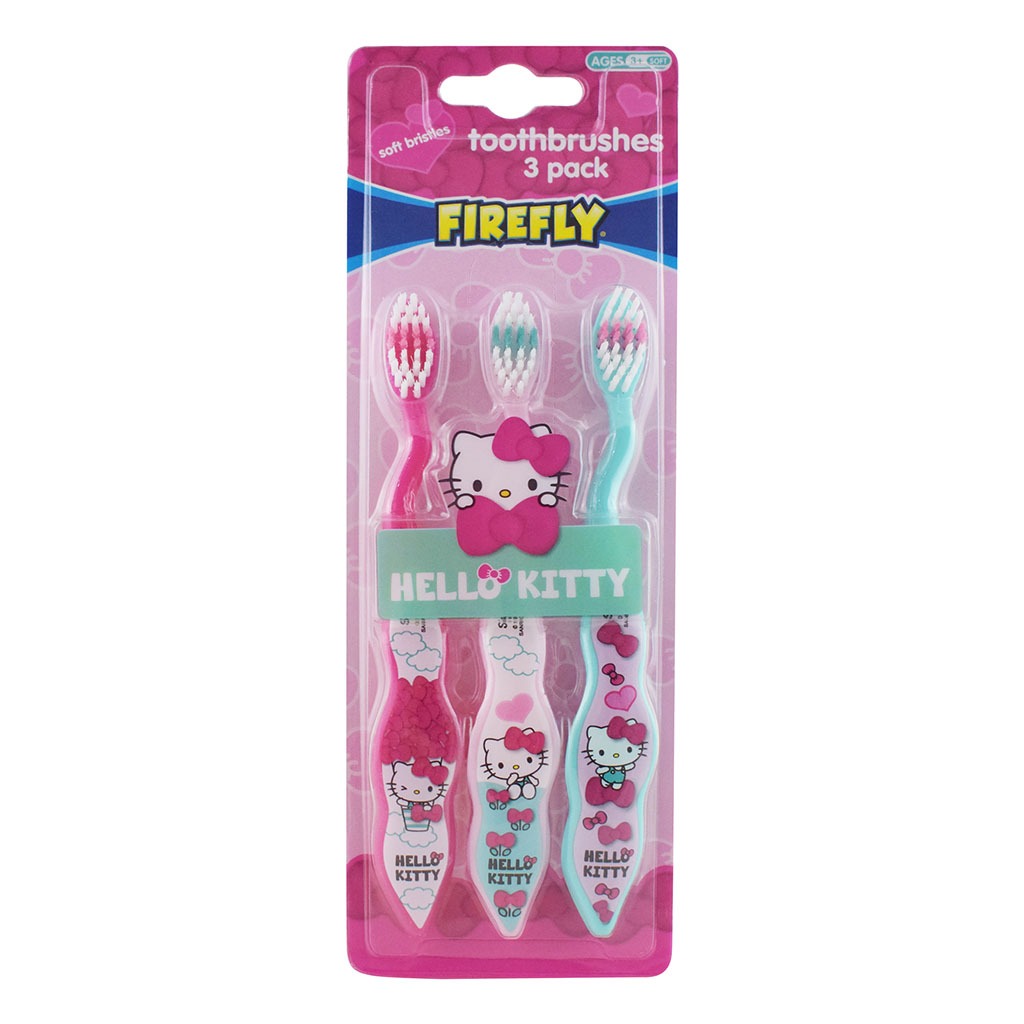 Firefly Hello Kitty Toothbrushes For 3+ Year Kids, Pack of 3's - Easy Pharmacy LLC
