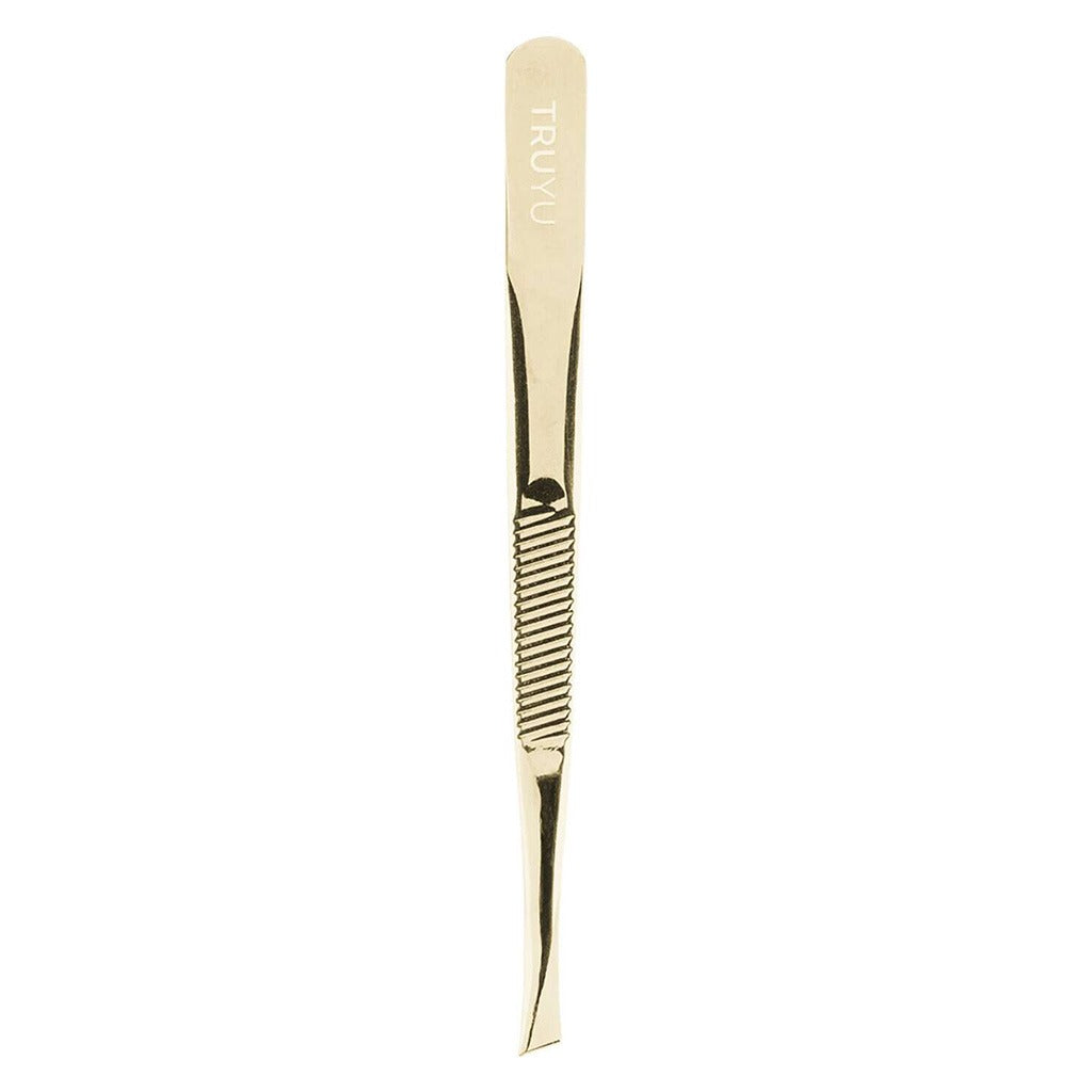QVS Truyu Gold Plated Slant Tip Tweezer, Pack of 1's - Easy Pharmacy LLC